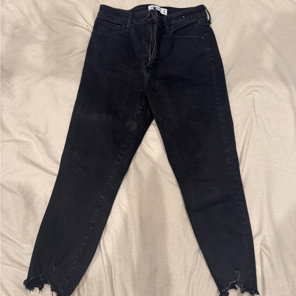 Abercrombie & Fitch Black Super Skinny Ankle High Rise - Size 8 Extra Short